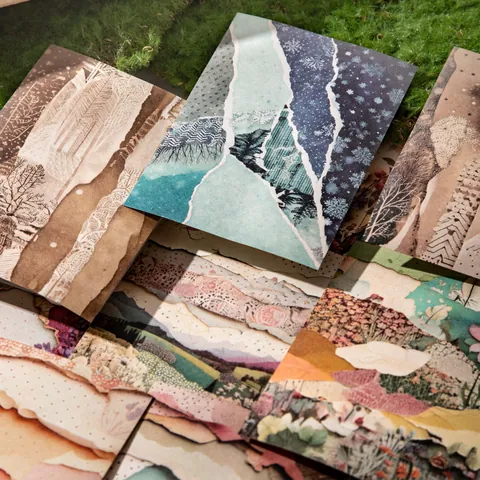 Nature's Paper Tale Carta per Scrapbooking Materiale Vintage Paesaggio Floreale Collage Carta Decorativa per Fai da Te