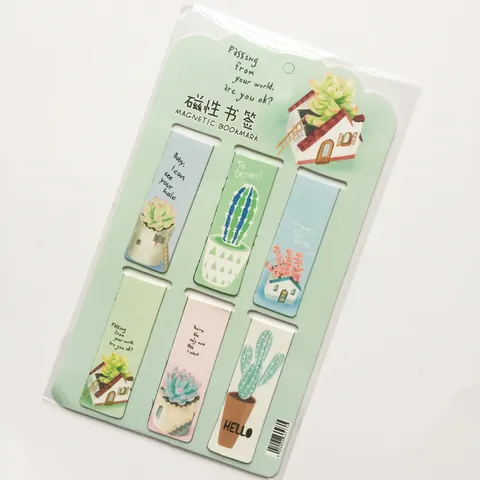 Μαγνητικοί Σελιδοδείκτες Με Κάκτους Και Παχύφυτα Για Μαθητές Ανάγνωση Πράσινα Φυτά Εικονογράφηση Γραφείο Σχολείο Είδη Γραφικής Ύλης