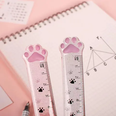 Cute Cat Claw Plastic Ruler For Student School Office Stationery Drawing Tool Measuring Ruler Kawaii Ruler Gift For Kids