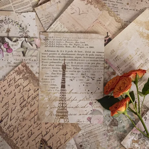 Vintage Scrapbooking Material Papierbuch Retro Floral Schmetterling Karte Botanisches Thema Für Junk Journal DIY Deko Briefpapier
