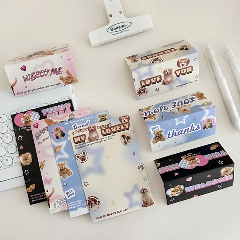 Tarjeta de Cabecera de Oso Perro Gato Retro Americano Y2K Cartón DIY Tarjeta de Protección de Dorso Para Embalaje de Regalo Papelería Tarjeta Decorativa
