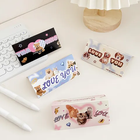 Tarjeta de Cabecera de Oso Perro Gato Retro Americano Y2K Cartón DIY Tarjeta de Protección de Dorso Para Embalaje de Regalo Papelería Tarjeta Decorativa