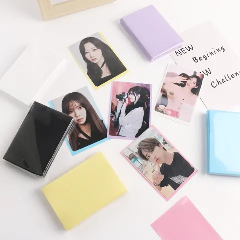 Fundas para Cartas Color Macarrón de PP Mate Protectores Profesionales para Fotos de Ídolos Kpop Álbum Almacenamiento