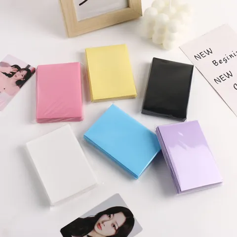 Fundas para Cartas Color Macarrón de PP Mate Protectores Profesionales para Fotos de Ídolos Kpop Álbum Almacenamiento