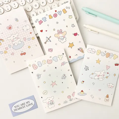 Tarjeta de Felicitación Plegada de Perro de Dibujos Animados Estilo Grafiti Cartulina Blanca Papelería Material Regalo DIY