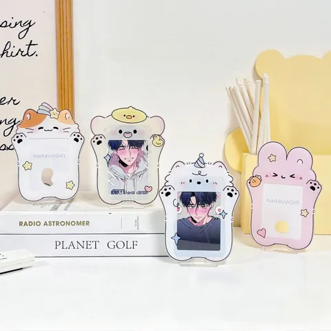 Acryl Fotokartenhalter Cartoon Tier Photocard Ausstellungsständer Desktop Aufbewahrungsrahmen Für Kpop Karten Home Decor Ornamente