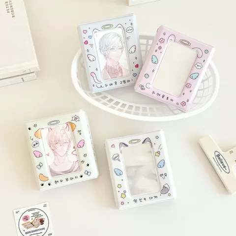 Mini Album Fotografico Cartoon Angel Animal Portalistini in PVC Stile Coreano Finestra Trasparente Libro da Collezione Carte Per Foto Polaroid Kpop Cancelleria
