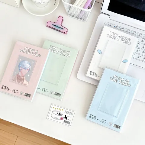 Creative Angel Wings Insert Card Notebook PVC Cover Journal With Card Slots For Office School Stationery Students Gift