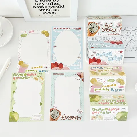 American Vintage Dessert Paper Cardboard Header And Back With Fruit Illustration For Photocard Packing Gift Packaging For Girls
