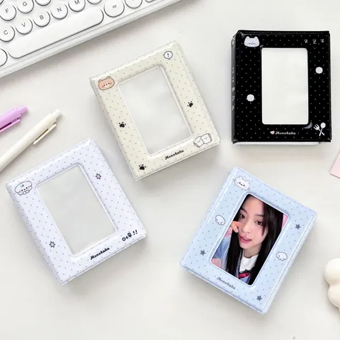Kawaii Cartoon Mini Φωτογραφικό Άλμπουμ Πουά PVC Θήκη Φωτογραφιών 3 Ιντσών Βιβλίο Συλλογής Καρτών για Αποθήκευση Φωτογραφιών Instax