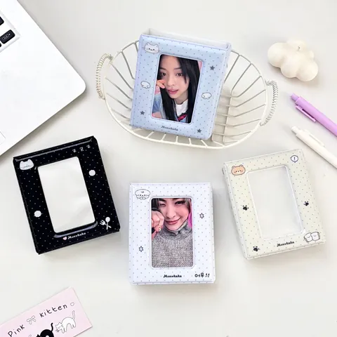 Kawaii Cartoon Mini Φωτογραφικό Άλμπουμ Πουά PVC Θήκη Φωτογραφιών 3 Ιντσών Βιβλίο Συλλογής Καρτών για Αποθήκευση Φωτογραφιών Instax