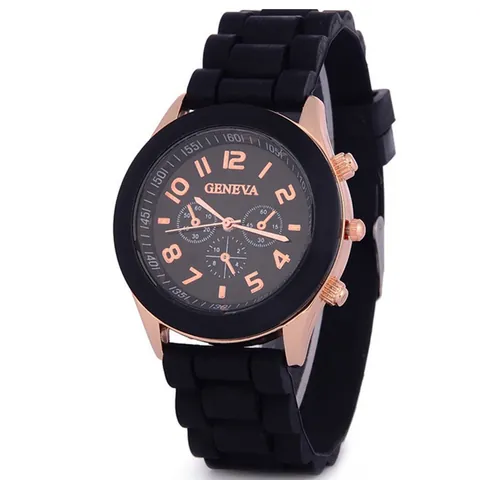 Reloj de Cuarzo para Mujer Geneva Correa de Silicona Colorida Analógico Deportivo Reloj de Pulsera para Estudiantes Regalo