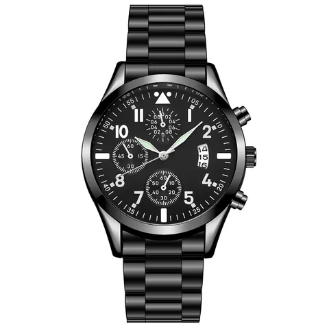 Heren Quartz Horloge Roestvrijstalen Band Legering Kast Lichtgevende Wijzers Datum Business Mode Casual Multifunctioneel