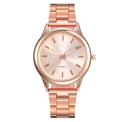 Women's Fashion Quartz Watch With Stainless Steel Link Strap Minimalist Round Analog Dial Elegant Business Ladies Wristwatch Dress Jewelry