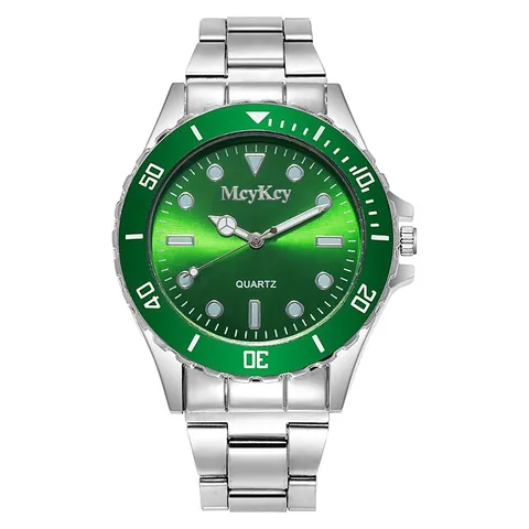 Herren Business Quarzuhr Mit Legierungsband Drehbare Lünette Rundes Zifferblatt Taucherstil Klassische Leuchtzeiger Mode Armbanduhr