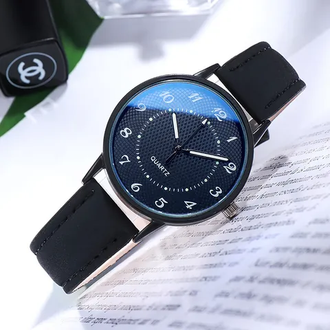 Reloj de Cuarzo para Mujer Luminoso Impermeable de Moda Esfera Redonda Minimalista Analógico con Textura de Celosía Correa de Piel Sintética Casual Negocios
