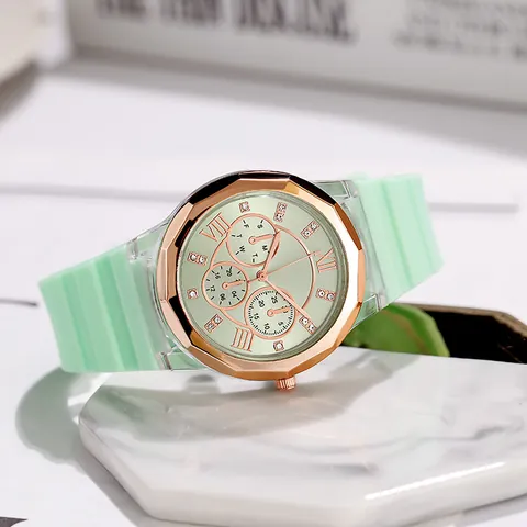 Reloj de Cuarzo de Moda para Mujer Con Correa de Silicona Detalles de Strass Bisel Octogonal Pantalla Analógica Números Romanos Reloj de Pulsera Casual