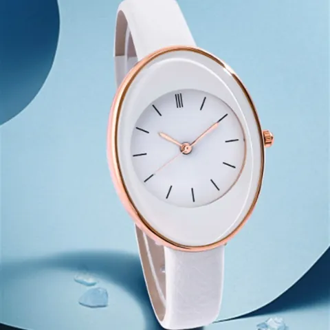 Women's Fashion Minimalist Oval Dial Quartz Watch With Faux Leather Strap Elegant Casual Lady Wristwatch Jewelry Gift For Daily