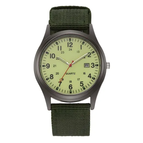 Military Quartz Watch For Men Canvas Strap Calendar Date Scale Outdoor Sport Tactical Wristwatch Fashion Student Gift