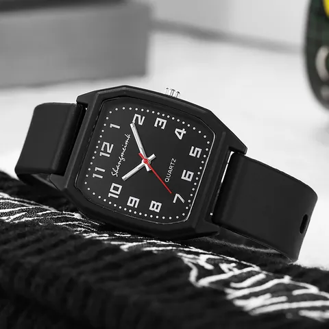 Minimalist Silicone Strap Quartz Watch For Women Students Octagonal Dial Casual Analog Wristwatch Fashion Jewelry Gift