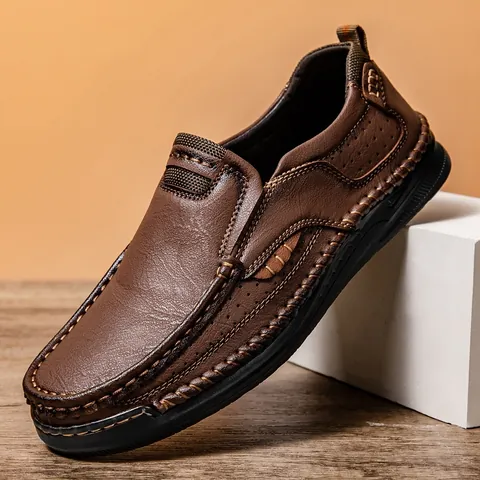 Mocassini da Uomo Casual in Pelle Slip-on Scarpe da Guida Suola Morbida Traspiranti Moccasins Business Casual Scarpe Basse