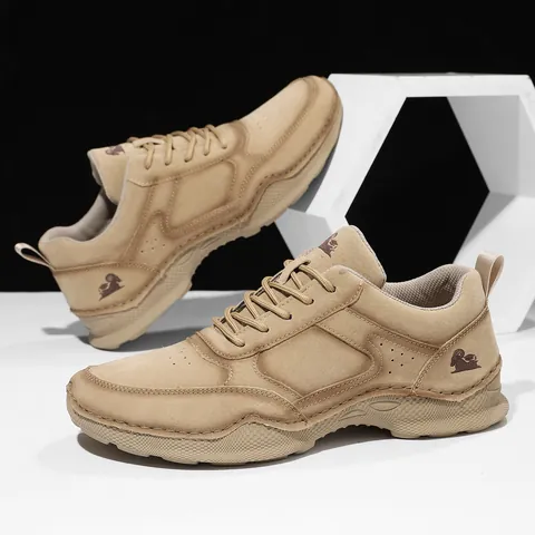 Mocassins Décontractés en Cuir Microfibre pour Hommes Chaussures de Marche Extérieures Confortables Mocassins Plats Respirants