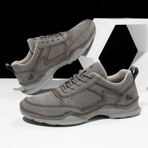 Mocassins Décontractés en Cuir Microfibre pour Hommes Chaussures de Marche Extérieures Confortables Mocassins Plats Respirants