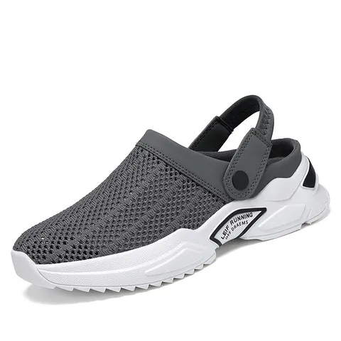 Men Breathable Mesh Sandals Lightweight Sport Slippers Thick Sole Dual Use Wear Beach Shoes For Men Casual Outdoor Footwear