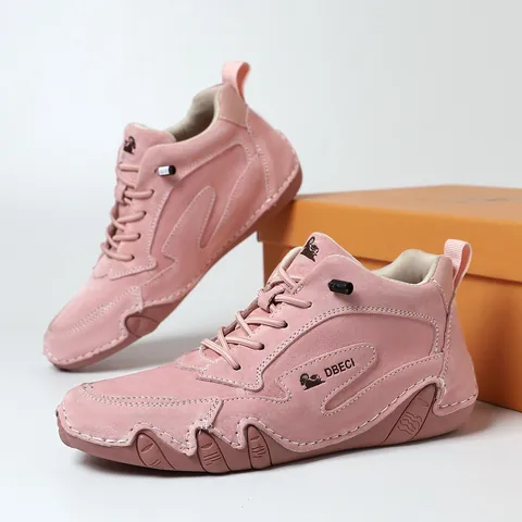 Women's High Top Genuine Pigskin Leather Martin Boots Autumn Winter Casual Sports Shoes Versatile Non-slip Short Boots