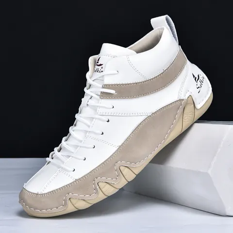 Men's Martin Boots High-top Casual Shoes Microfiber Splicing Non-slip Rubber Sole Warm Winter Boots For Men Fashion Sneakers