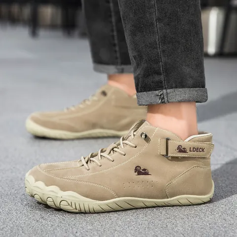 Men's Casual Boots Outdoor High-top Martin Boots Microfiber Leather Lace-up Non-slip Shoes For Men Fashion Work Boots