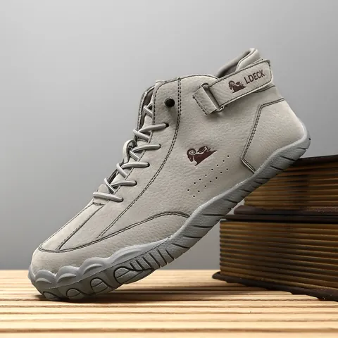 Men's Casual Boots Outdoor High-top Martin Boots Microfiber Leather Lace-up Non-slip Shoes For Men Fashion Work Boots
