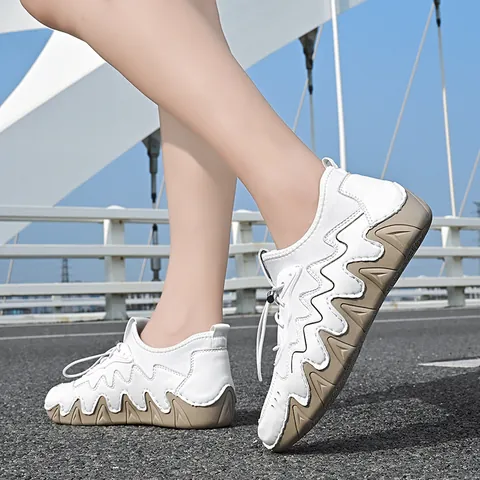Unisex Octopus Wave Sole Casual Sneakers Artificial Leather Breathable Outdoor Sports Shoes For Men Women Low Top Walking Shoes
