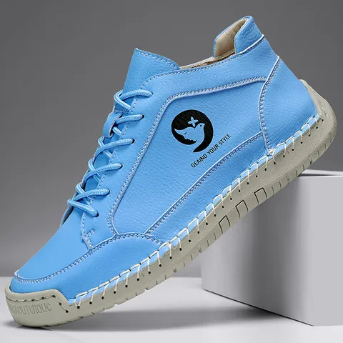 Women's Casual Sheepskin Ankle Boots Martin Boots Hand-Stitched Retro Short Boots With Non-Slip Rubber Sole Fashion Shoes