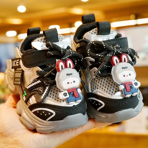 Toddler First Walker Shoes Cartoon Rabbit Non-Slip Soft Sole Mesh Breathable Sneakers For Baby Boys Girls Casual Infant Shoes