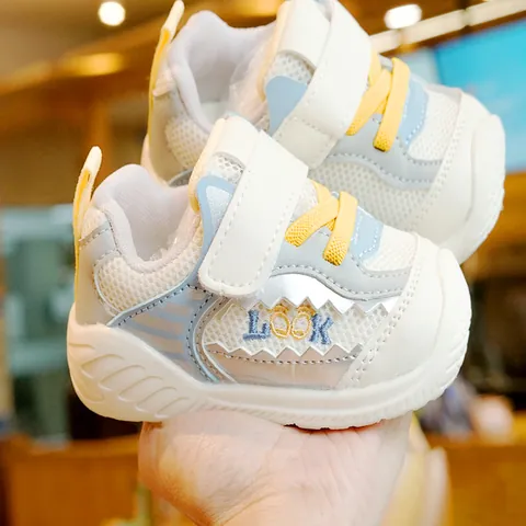 Infant Baby First Walker Shoes Breathable Mesh Upper Toddler Sneakers Non Slip Soft Sole Hook And Loop Casual Sport Shoes