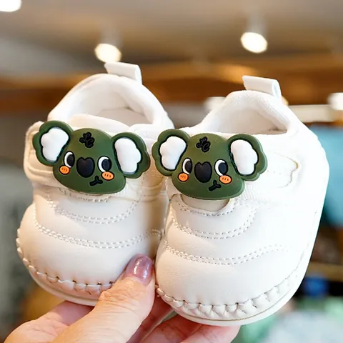 Cute Cartoon Koala Baby First Walker Shoes Soft Sole Non-Slip Synthetic Leather Infant Toddler Pre-Walker Shoes For Spring