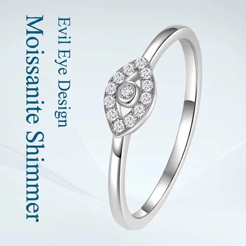 925 Sterlingsilber Moissanit Böses Auge Ring Für Damen Herren Eingelegt Zierlicher Geometrischer Fingerring Minimalistischer Schmuck Geschenk