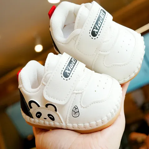 Baby Prewalker Shoes Synthetic Leather Soft Sole Cartoon Panda Non-slip Breathable Infant First Walker Toddler Shoes