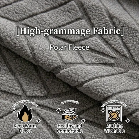 Copridivano Moderno in Pile Polare Motivo Jacquard a Foglia Alta Elasticità Universale Antiscivolo Protezione Mobili