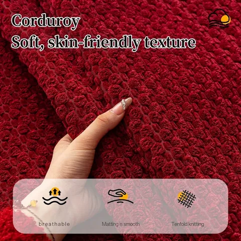 Cojín de Sofá de Pana Engrosada Funda de Sofá Antideslizante Con Borde Ondulado Protector de Muebles Decorativo Para Sala