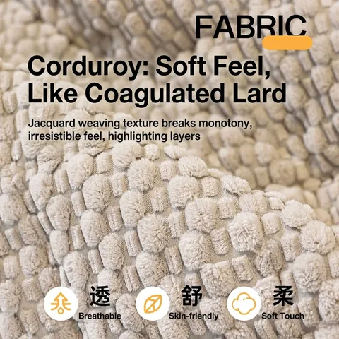 Moderno Minimalista Cuscino per Divano in Velluto a Coste Antiscivolo Protezione Mobili Spessa Texture Particellare Copridivano per Soggiorno Casa