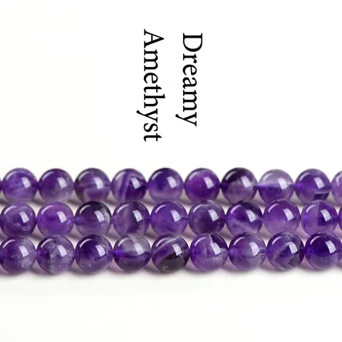Perline Sciolte Tonde in Cristallo di Ametista Naturale per Creazione Gioielli DIY Filo di Pietra Viola Lucidata per Bracciale Collana