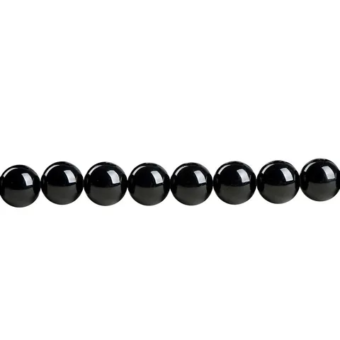 Natural Black Tourmaline Round Loose Beads For DIY Jewelry Making Polished Semi-Finished Gemstone Beads Handmade Accessories