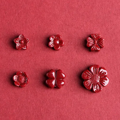 Pendenti a Fiore in Cinabro Sabbia Oro Viola per Creazione Gioielli DIY Charms Floreali Stile Etnico Perline per Bracciale Collana