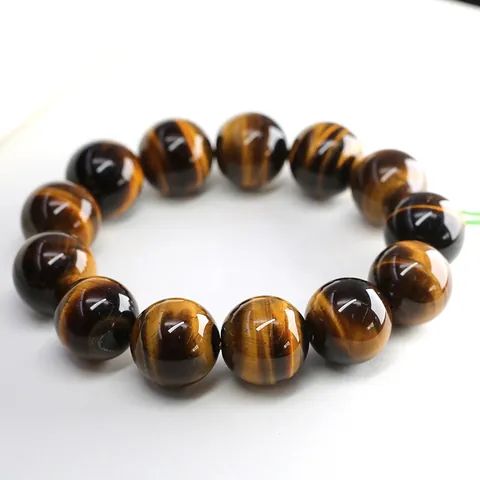 Natural Yellow Tiger Eye Stone Beaded Bracelet For Men Women Healing Energy Cat Eye Effect Handmade Jewelry Ethnic Gift