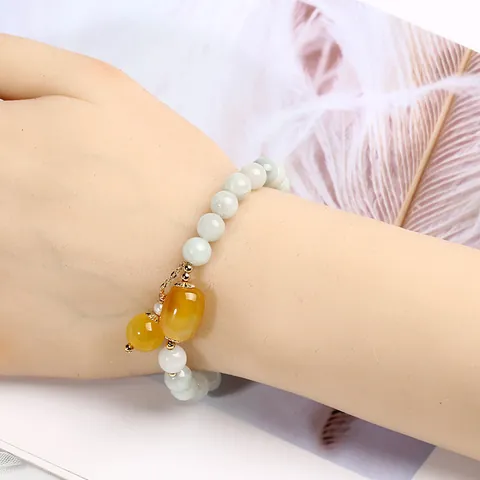 Natürlicher Jadeit Perlenarmband Mit Achat Quaste Süßwasserperle 14K Gold Gefüllt Handgefertigter Chinesischer Stil Schmuck Für Damen