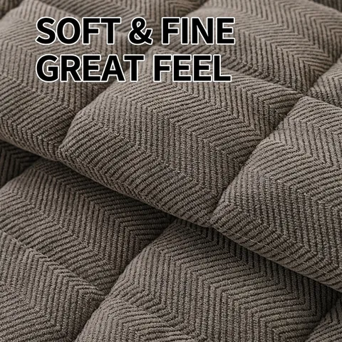 Coussin de Canapé en Chenille Matelassé Antidérapant à Chevrons Épaissi Protecteur de Meubles pour Salon Toutes Saisons