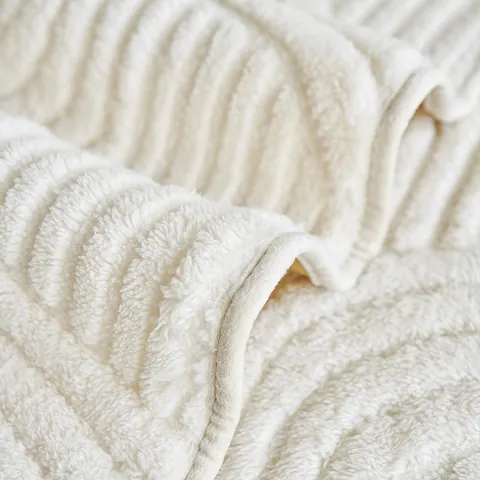 Thickened Sherpa Fleece Sofa Mat Anti Slip Couch Cover Warm Plush Wave Texture Cream Style Furniture Protective Cover