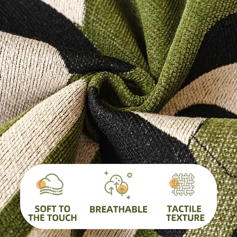 Housse de Canapé en Chenille Rayée Panda Mignon Antidérapante Toutes Saisons Universelle Tapis de Protection Décoration Maison